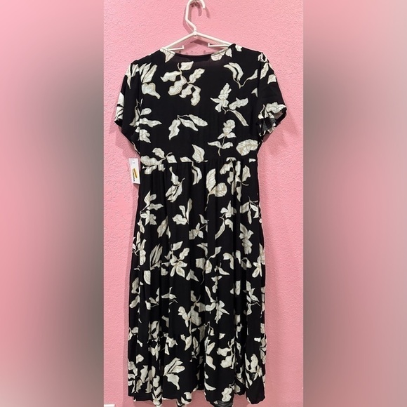 SONOMA Black Floral Midi Dress Size Small NWT - Picture 3 of 4